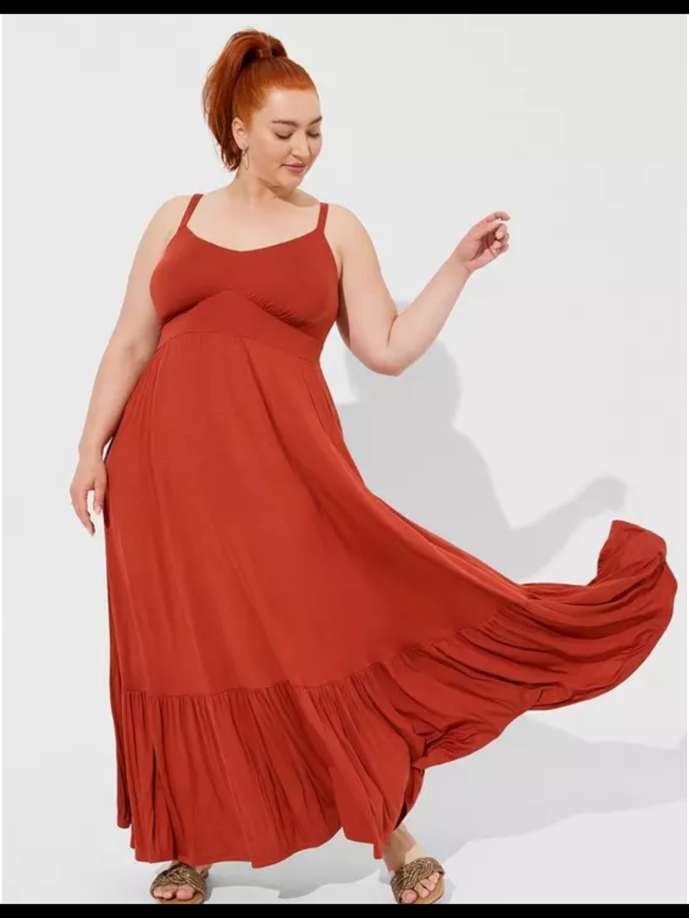 Torrid Rust Maxi Dress with Spaghetti Straps